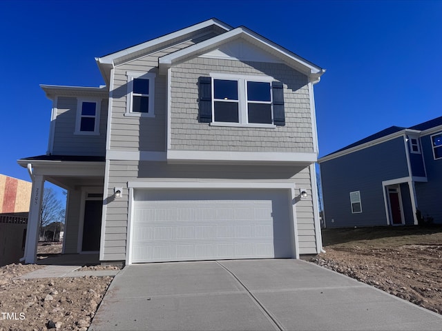 view of property featuring a garage