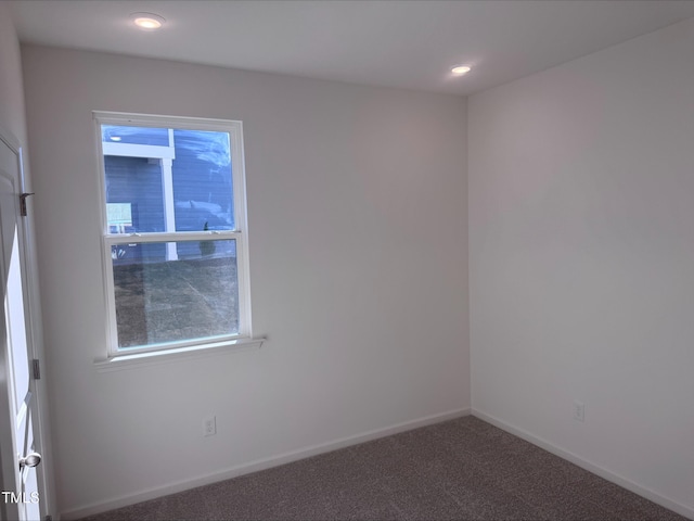 carpeted spare room featuring a wealth of natural light