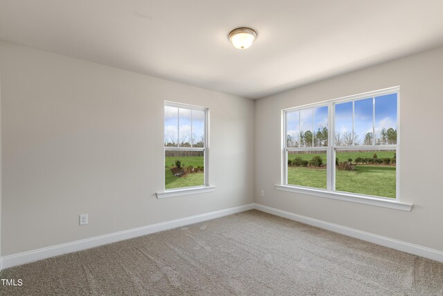 empty room with plenty of natural light and carpet floors