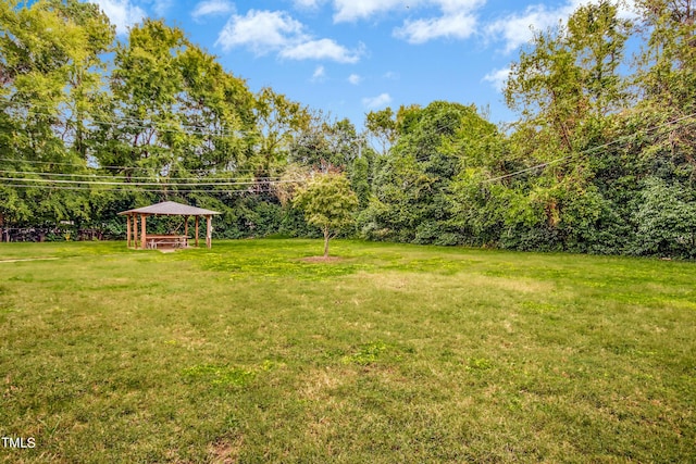 view of yard featuring a gazebo