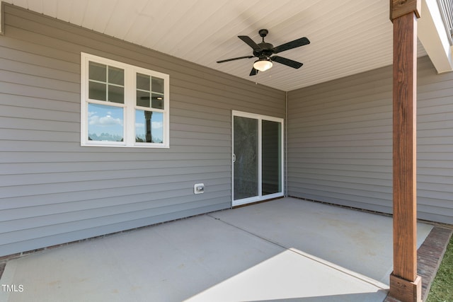 view of patio / terrace with ceiling fan