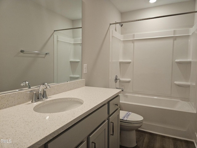 145 Green Haven Blvd Lot # 83, Youngsville, NC 27596 - bathroom with vanity, wood finished floors, and shower / tub combination