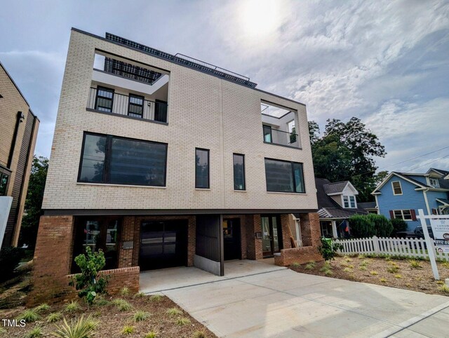 contemporary house with a carport