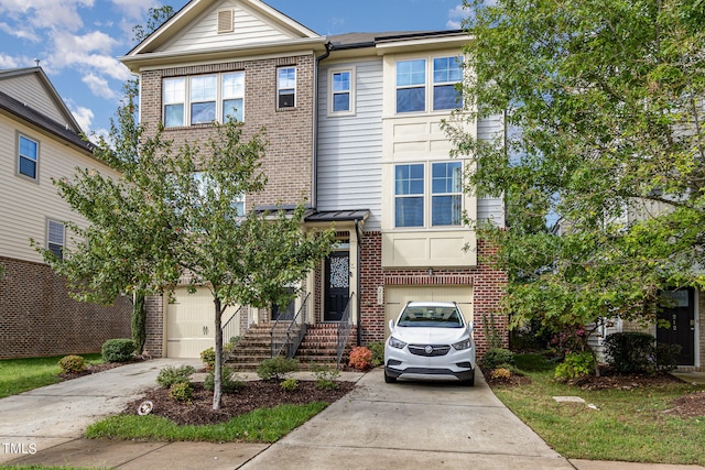 view of property with a garage