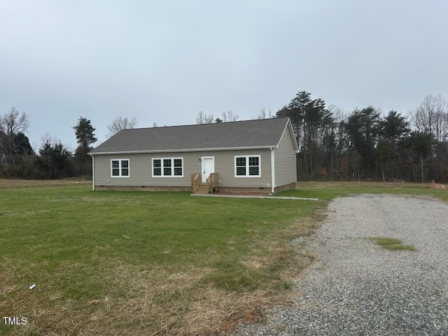 view of front of house with a front yard