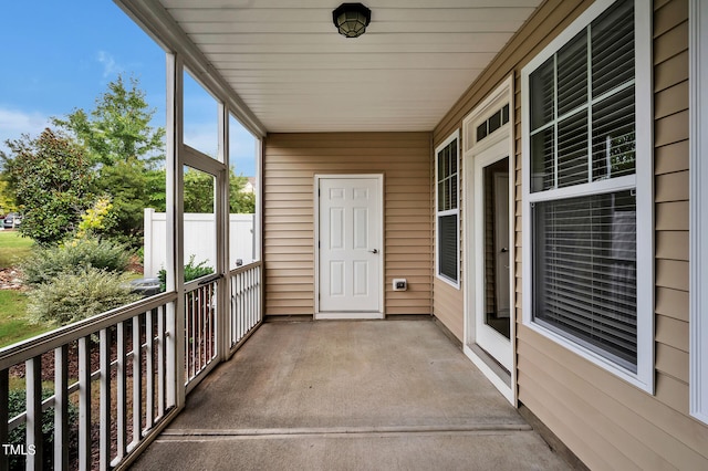 view of unfurnished sunroom