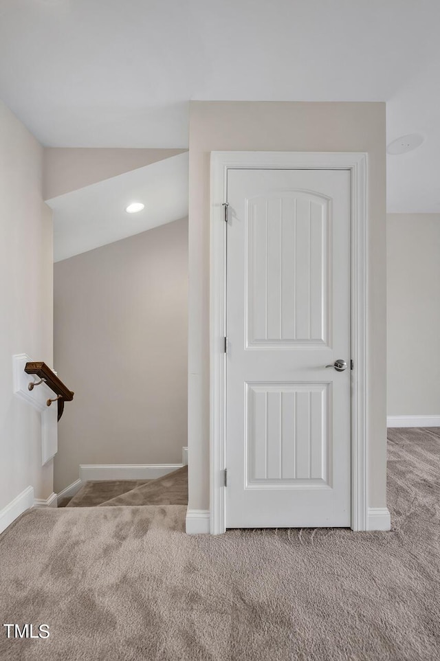 1215 Alston Forest Dr, Cary, NC 27519 - stairway featuring carpet flooring and baseboards