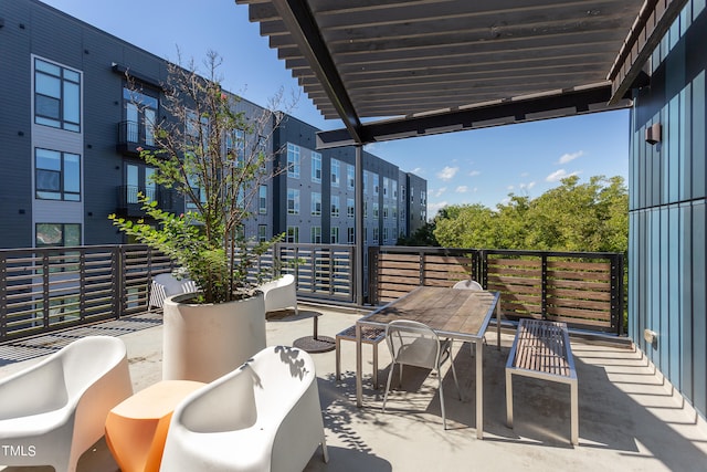 balcony with a patio area