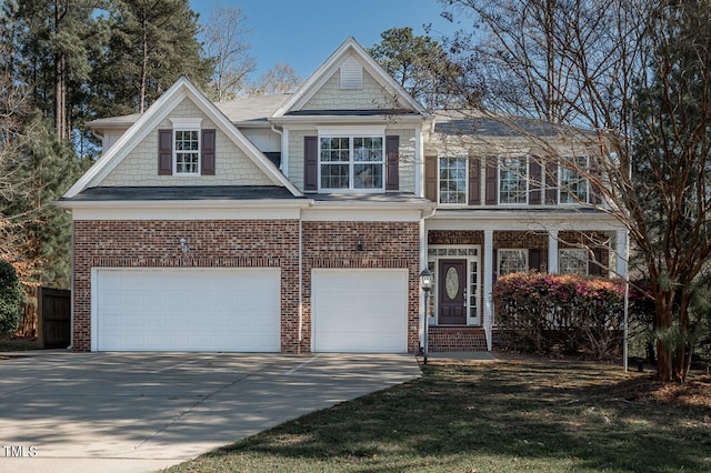 view of front of property featuring a garage