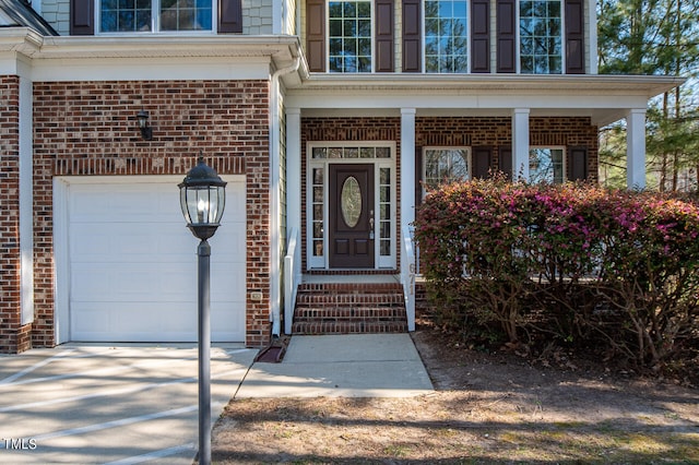 property entrance featuring a garage