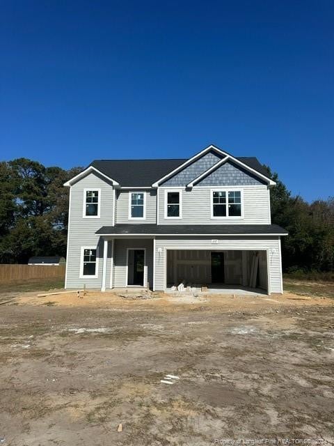 view of front of house with a garage