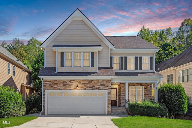 view of front facade featuring a garage