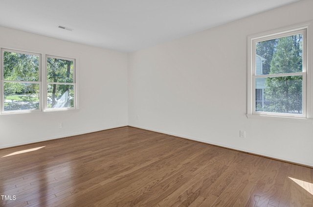 empty room with plenty of natural light and wood-type flooring