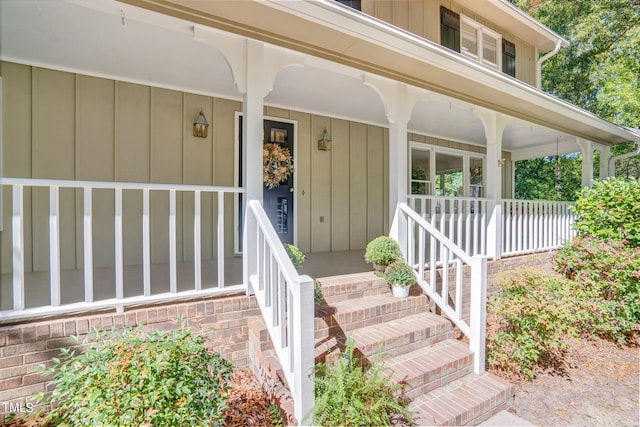 entrance to property with covered porch