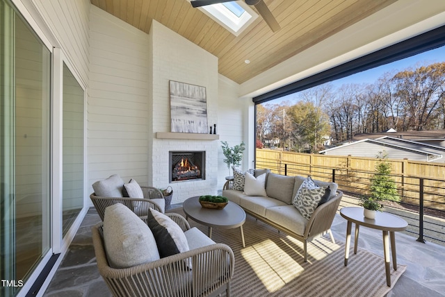 701 Dartmouth Rd, Raleigh, NC 27609 - view of patio featuring an outdoor living space with a fireplace