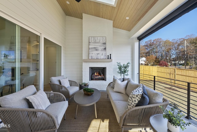 701 Dartmouth Rd, Raleigh, NC 27609 - view of patio featuring an outdoor living space with a fireplace