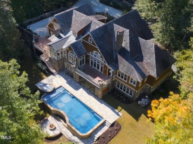 3105 Cone Manor Ln, Raleigh, NC 27613 - aerial view of property and surrounding area with a pool area