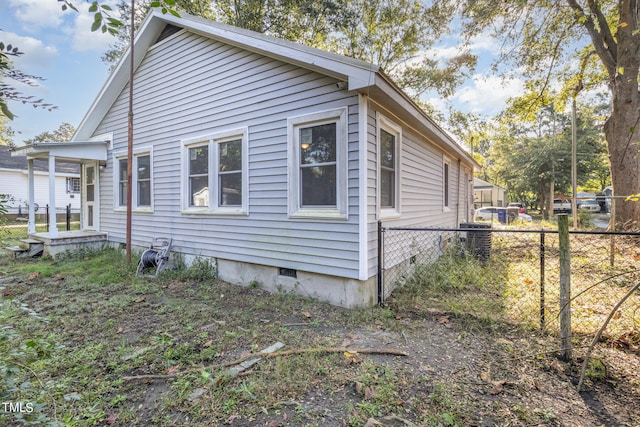 view of home's exterior with central air condition unit