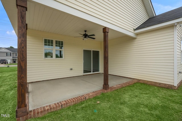 view of patio / terrace with ceiling fan