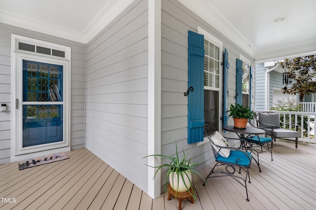 wooden deck with covered porch