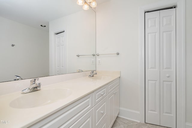 bathroom featuring vanity and tile patterned floors