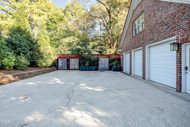 view of garage