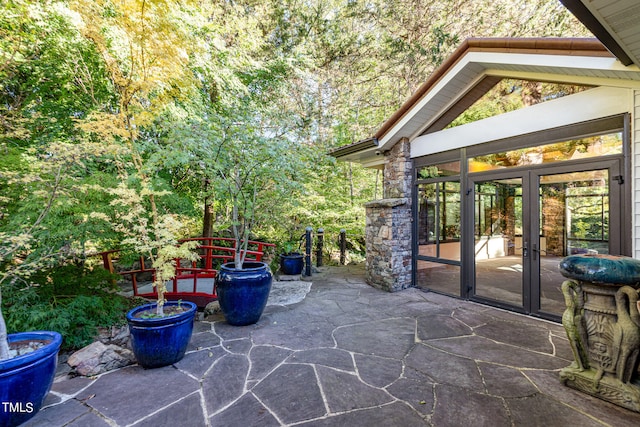 view of patio with french doors