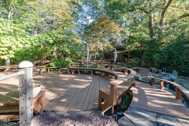 view of wooden deck