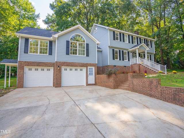 colonial house with a garage