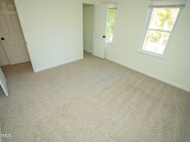 spare room with light carpet