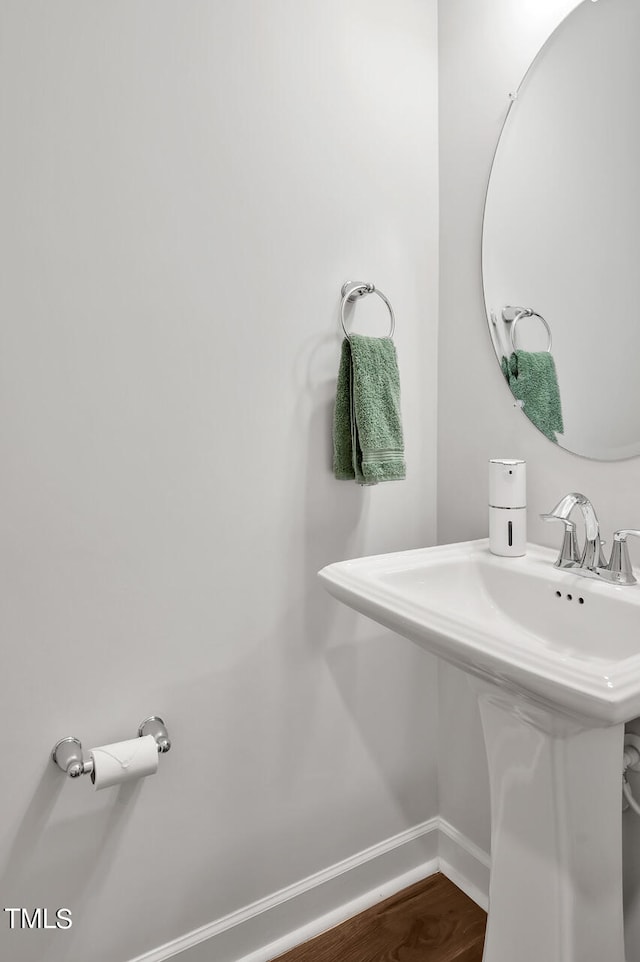 bathroom featuring hardwood / wood-style floors