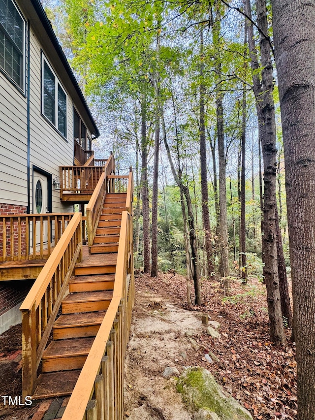 view of yard featuring a deck