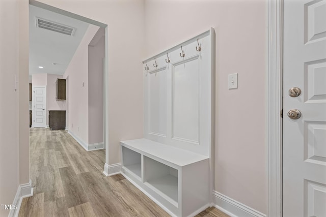 mudroom featuring light hardwood / wood-style floors