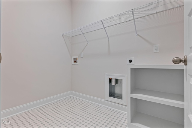 laundry room featuring hookup for an electric dryer and hookup for a washing machine