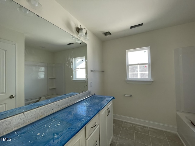 bathroom featuring vanity and tile patterned floors