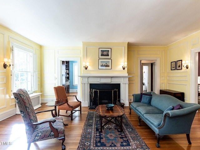 living room featuring hardwood / wood-style flooring