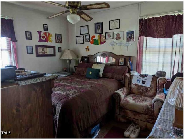 bedroom with ceiling fan