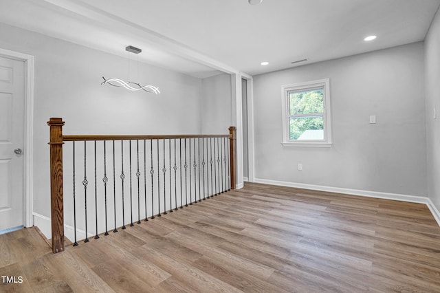 empty room featuring light wood-type flooring