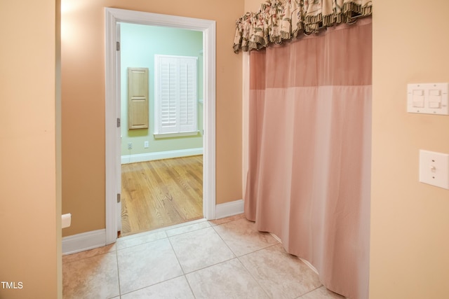 hall featuring hardwood / wood-style floors