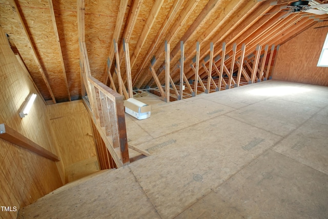 view of unfinished attic