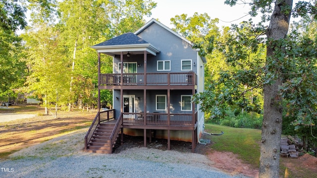 rear view of house with a deck