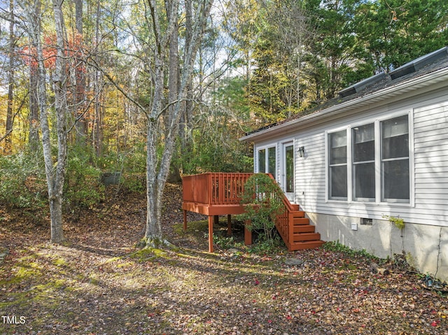 view of yard featuring a deck