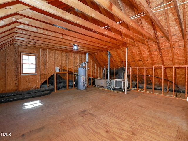 attic with gas water heater