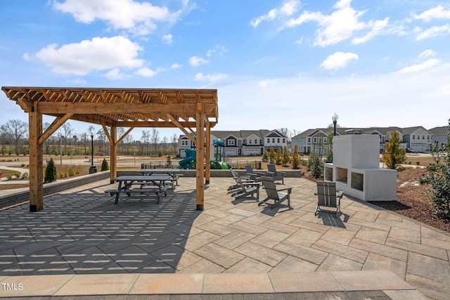 view of patio with a pergola