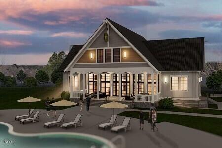 1206 Holding Village Way, Wake Forest, NC 27587 - back of property with a patio and a community pool