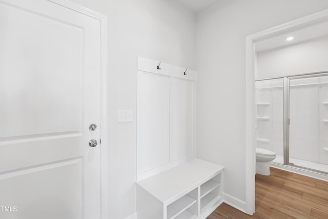 1206 Holding Village Way, Wake Forest, NC 27587 - mudroom with wood finished floors and baseboards