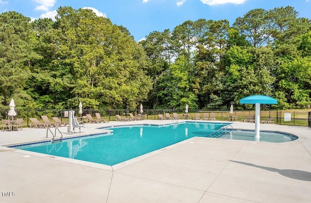 view of pool with a patio