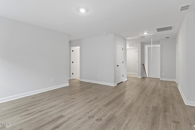 unfurnished room featuring light wood-type flooring