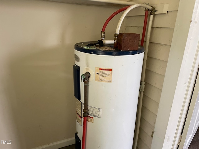 utility room with water heater