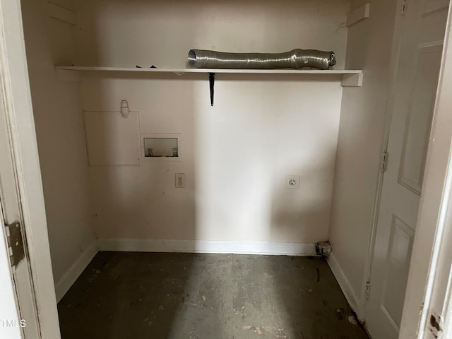 laundry room with hookup for a washing machine and electric dryer hookup